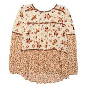 American Eagle Floral Printed Tiered Tunic Top